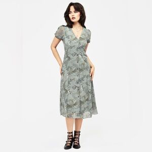 Disturbia Sage Green Floral Midi Dress